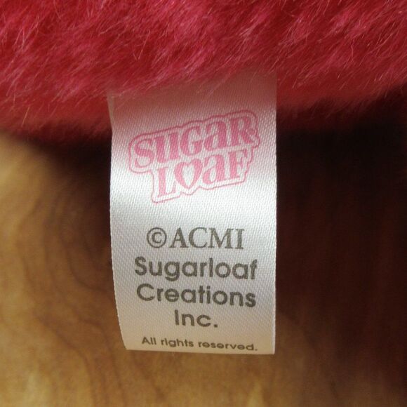 SUGAR LOAF‎ TOYS Fuchsia Pink Classic Teddy Bear Kiss Me Plush Plaid Heart 18" - Picture 8 of 14